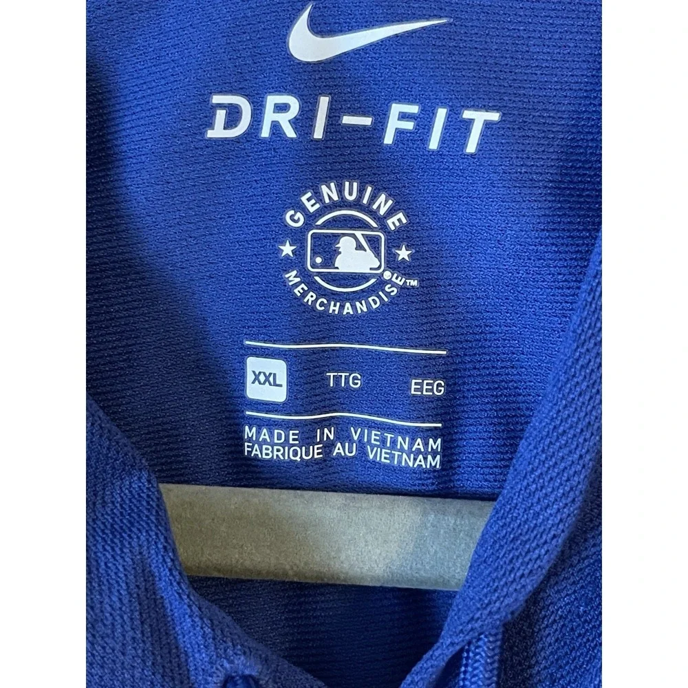 Men's 2XL NWT New York Mets Nike Royal Home Team Short Sleeve Hoodie Top Blue